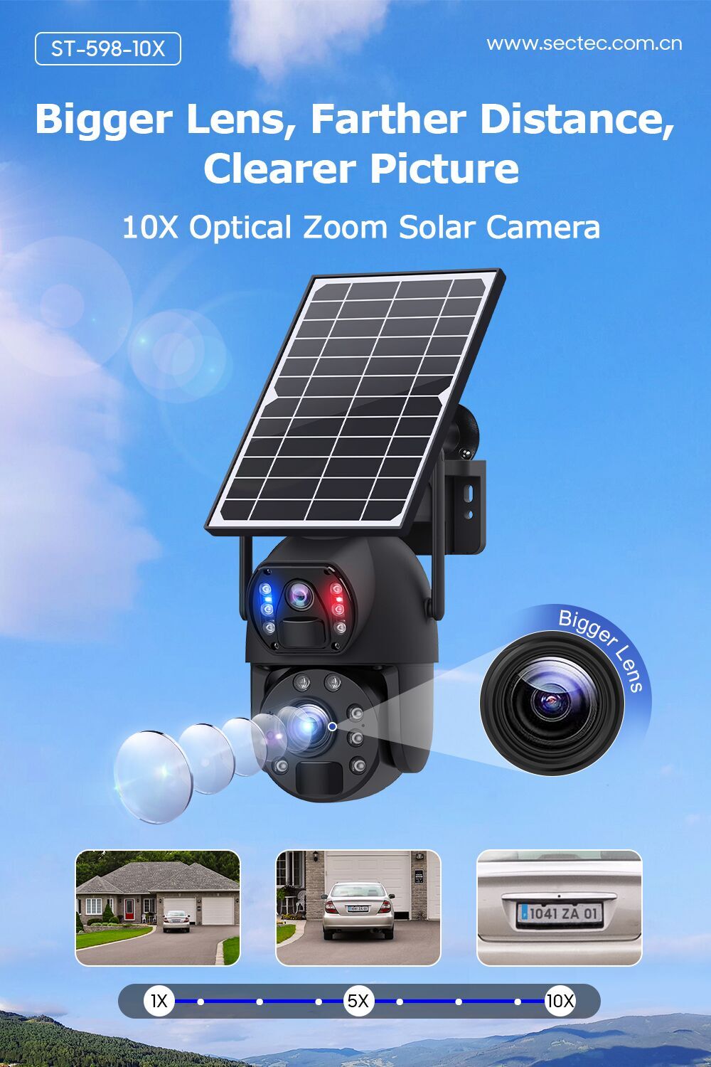 AV-S436X 6MP 36X Zoom Alarm Işıklı 2 Kameralı Solar PTZ 4G Sim Kartlı Kamera