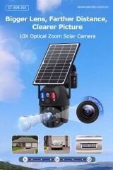 AV-S436X 6MP 36X Zoom Alarm Işıklı 2 Kameralı Solar PTZ 4G Sim Kartlı Kamera