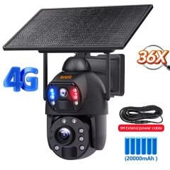 AV-S436X 6MP 36X Zoom Alarm Işıklı 2 Kameralı Solar PTZ 4G Sim Kartlı Kamera