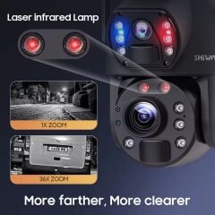 AV-S436X 6MP 36X Zoom Alarm Işıklı 2 Kameralı Solar PTZ 4G Sim Kartlı Kamera