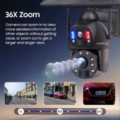 AV-S436X 6MP 36X Zoom Alarm Işıklı 2 Kameralı Solar PTZ 4G Sim Kartlı Kamera