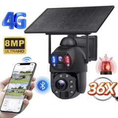 AV-S436X 6MP 36X Zoom Alarm Işıklı 2 Kameralı Solar PTZ 4G Sim Kartlı Kamera