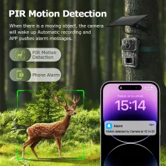 3MP 4G Solar Kamera 940nm No-Glow Kamuflaj Avcılık Doğal Yaşam Kamerası Fotokapan AV-S443H