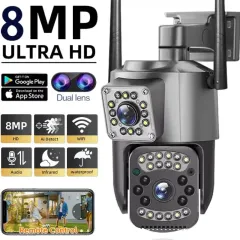 8MP 4K WIFI IP Kamera Çift Lens Alarmı 10X Zoom AV-M07W