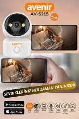 Avenir AV-S215 Wifili Bakıcı Bebek Kamerası 5MP 256 GB SD Kart Desteği Çift Yönlü Ses Sürekli Kayıt Modu