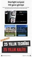 AVENİR AV-M13 4MP 3 LENSLİ 4G Simkartlı IP PTZ KAMERASI