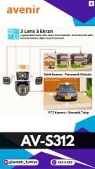 AVENİR AV-S312 12 MP 3 LENSLİ WİFİ IP PTZ KAMERASI