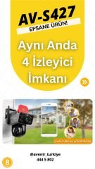 Avenir AV-S427 6MP 2 Kameralı Solar PTZ 4G Sim Kartlı 256 GB SD Kart Desteği IP PTZ Kamera