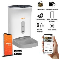 Smart Wifi Uzaktan Mobil Kontrol Kameralı Otomatik Kedi-Köpek Mama Kabı F11-CAMERA