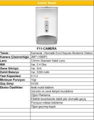 Smart Wifi Uzaktan Mobil Kontrol Kameralı Otomatik Kedi-Köpek Mama Kabı F11-CAMERA