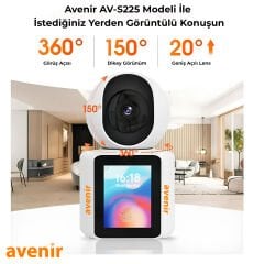 2 MP Karşılıklı Görüşme 360° Derece Dönebilen Akıllı Wifi Bebek Kamerası AV-S225