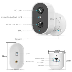 Avenir AV-S270 2 MP Dahili Pilli PIR Algılama 2.4Ghz WiFi Solar Gece Görüşlü IP PTZ Kamera