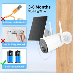 Avenir AV-S310 3MP Bullet Kablosuz Wifi IP Solar Kamera Dahili Batarya 10400 mAh PIR Hareket CloudEdge Destekli