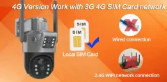 4MP 2 Kameralı 4G Sim Kartlı Ptz Solar Kamera 18650mAH Batarya AV-M12