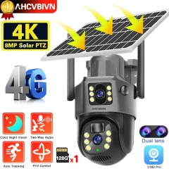 4MP 2 Kameralı 4G Sim Kartlı Ptz Solar Kamera 18650mAH Batarya AV-M12