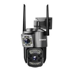 AV-M07 4MP (2*2MP) 2 Kameralı 4G Sim Kartlı IP PTZ Kamera V380 PRO App