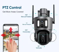 4 MP 2 Kameralı Solar PTZ 4G Sim Kartlı Smart Kamera AV-S422