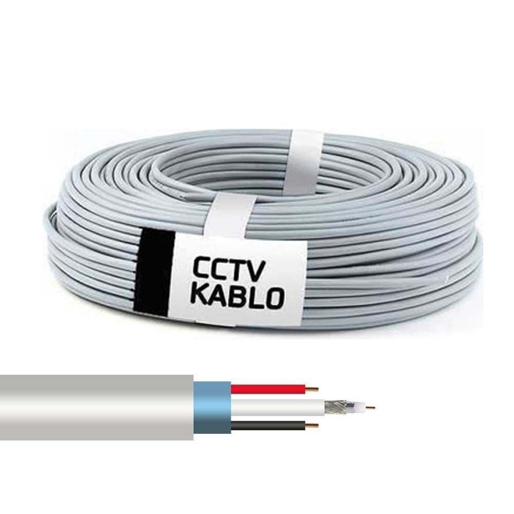 Blendajlı (2+1) 2x0,50 Coax CCTV Kamera Kablosu %100 Bakır