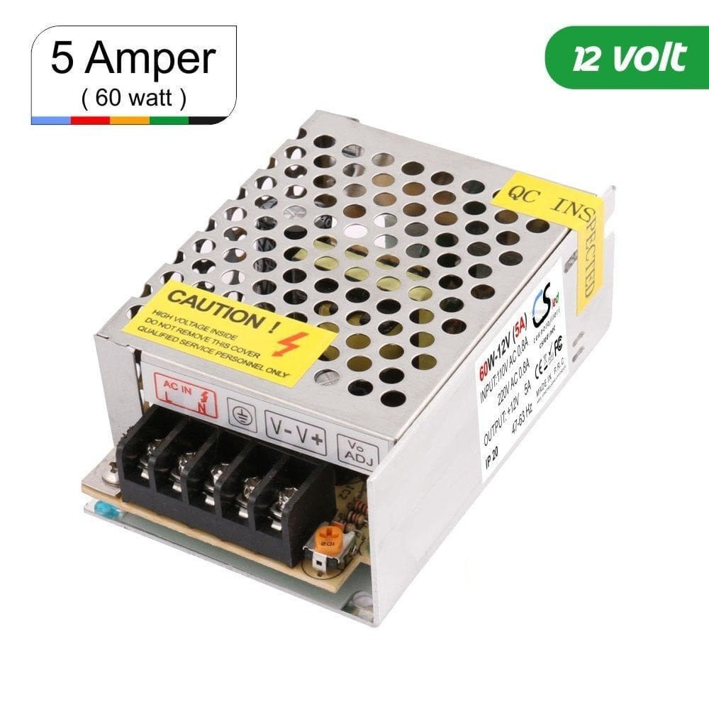 12 Volt 5 Amper Tam Regüleli Switch Mode Metal Kasa Adaptör
