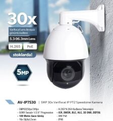 5 MP F=5.3mm -96.3mm Varical Lens 30X IP PTZ Speedome Kamera AV-IP7530